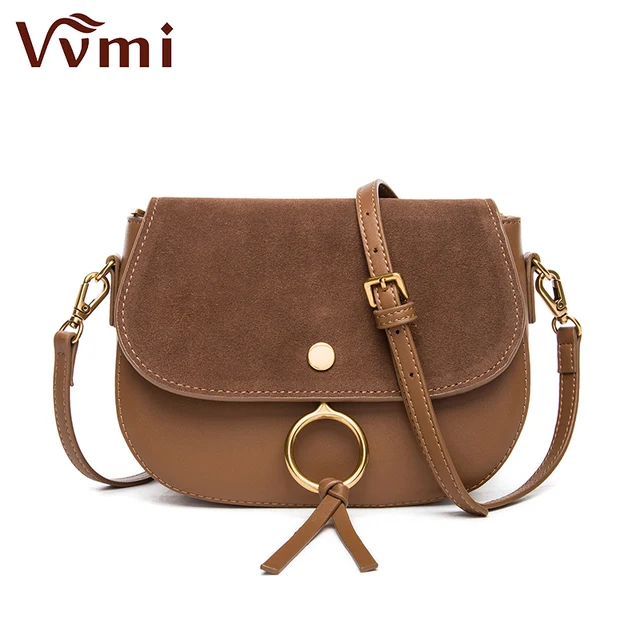 Vvmi Designer Women Handbags Chic Vintage Classic Suede Circle Vvmi Designer Women Handbags Chic Vintage Classic Suede Circle Saddle Bags Single Shoulder Crossbody For