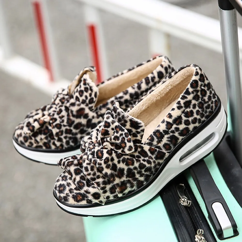 

Vulcanize Shoes Platform Women Increased Net Shoe Women Casual Shoes Leopard Print Thick Platform Shoes#Pop