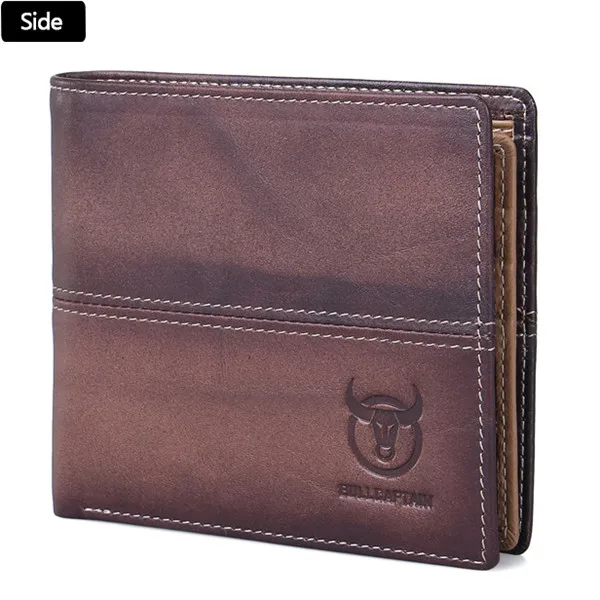 Bullcaptain<ALIMT >&reg;</ALIMT> Men Minimalist Wallet Bifold Genuine Leather Durable Wallet High Capacity Card Holder