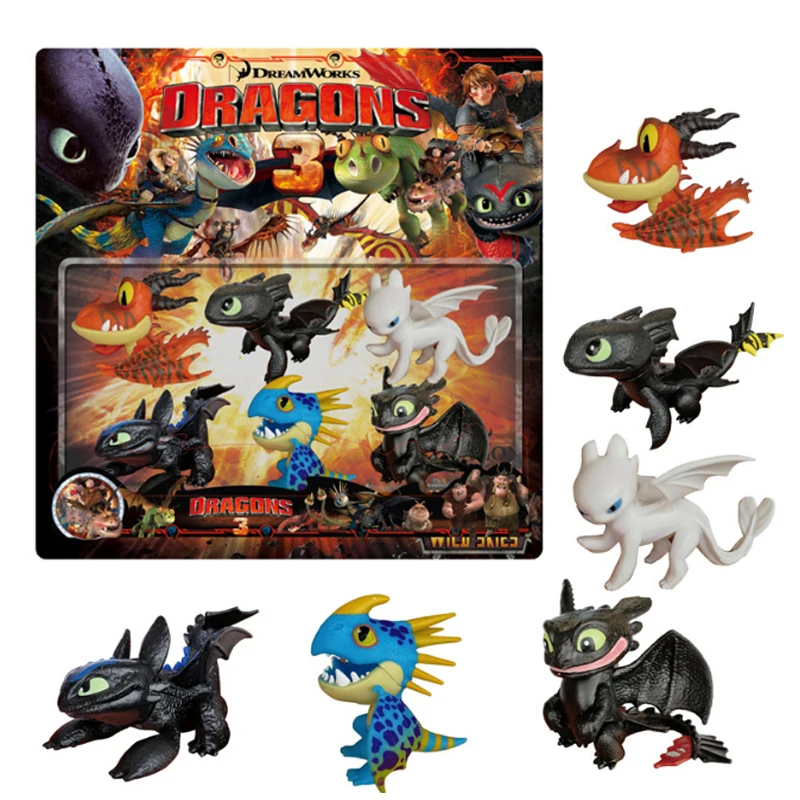 

pcs and 10pcs Toothless How to Train Your Dragon 3 Light Fury night fury PVC Can move Collectible Action Figure Toys For Child