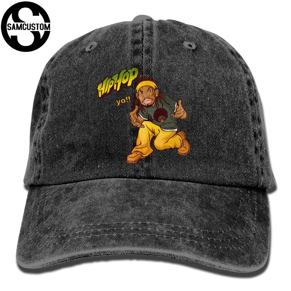 SAMCUSTOM hip hop yo 3D Creative personality Washed Denim Hats Autumn Summer Men Women Golf Sunblock Hockey Caps