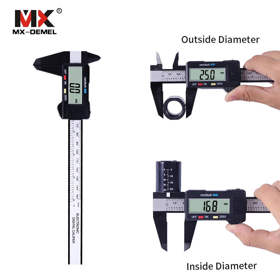 MX-DEMEL штангенциркуль цифровой 150 мм электронный цифровой штангенциркуль с нониусом, 6 дюймов микрометр с ЖК-дисплеем измерительный инструмент