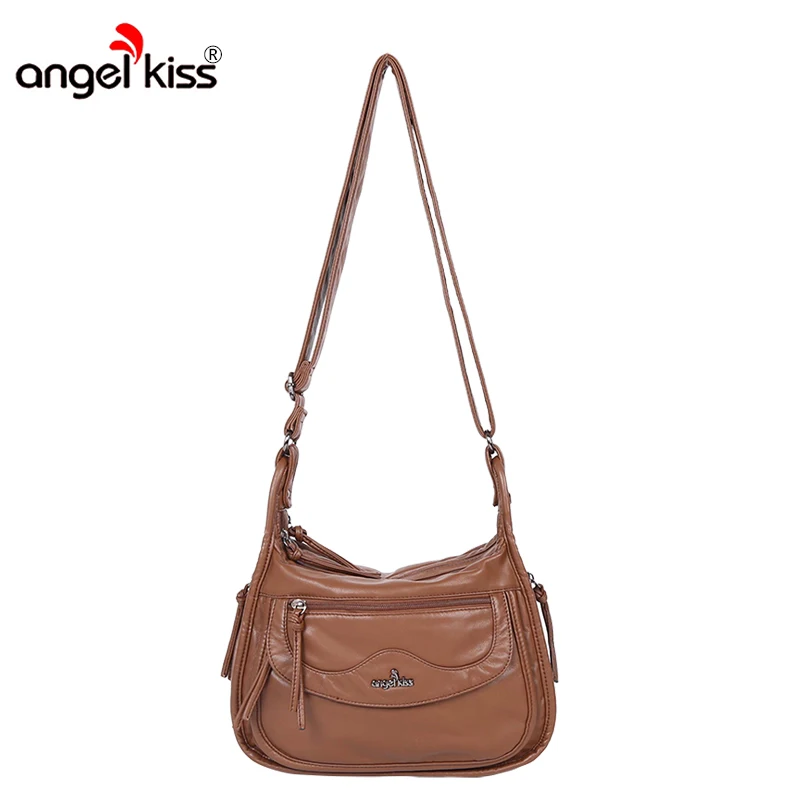 

Angel Kiss Hot New Wash PU Leather Bags Women Handbag High Quality Women Cross Body Bag Shoulder Messenger Bag Tote Bolsa