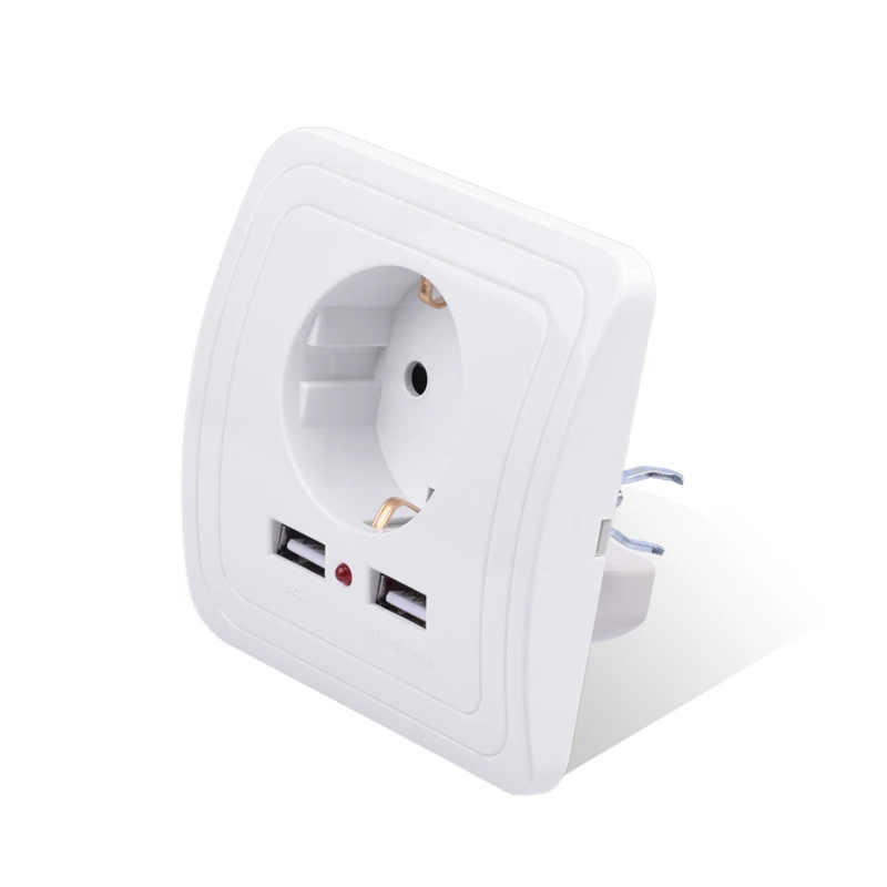 Новое поступление настенная розетка 16 А стандарта ЕС с 2400mA двойной usb порт для