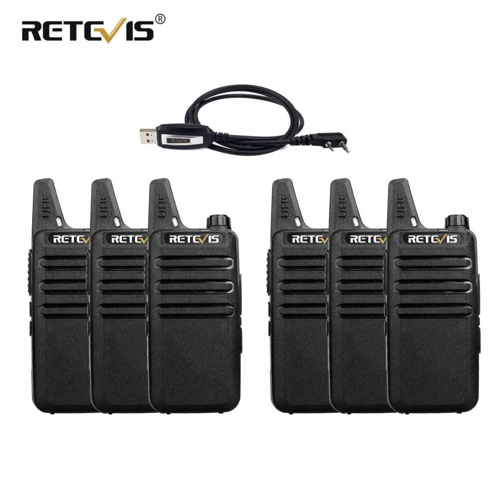 

6pcs Retevis RT622 RT22 PMR Walkie Talkie PMR Radio PMR446 FRS VOX Portable Two Way Radio Communicator Walk Talk+Six-way Charger