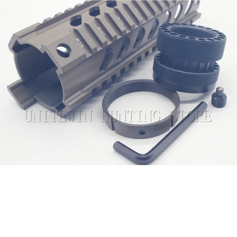 Черный песок 7 ''Длина Rifle Quad Rail Handguard Free Float M16 M4 AR-15 ручной Gurad Охота пистолет винтовка AK шестерни Бесплатная доставка