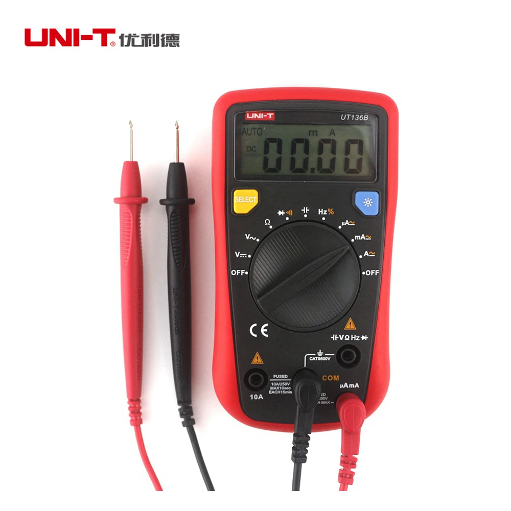 

UNI-T UT136B Mini Auto-ranging Handheld Digital Multimeters AC/DC Current Voltage Resistance Multi Testers