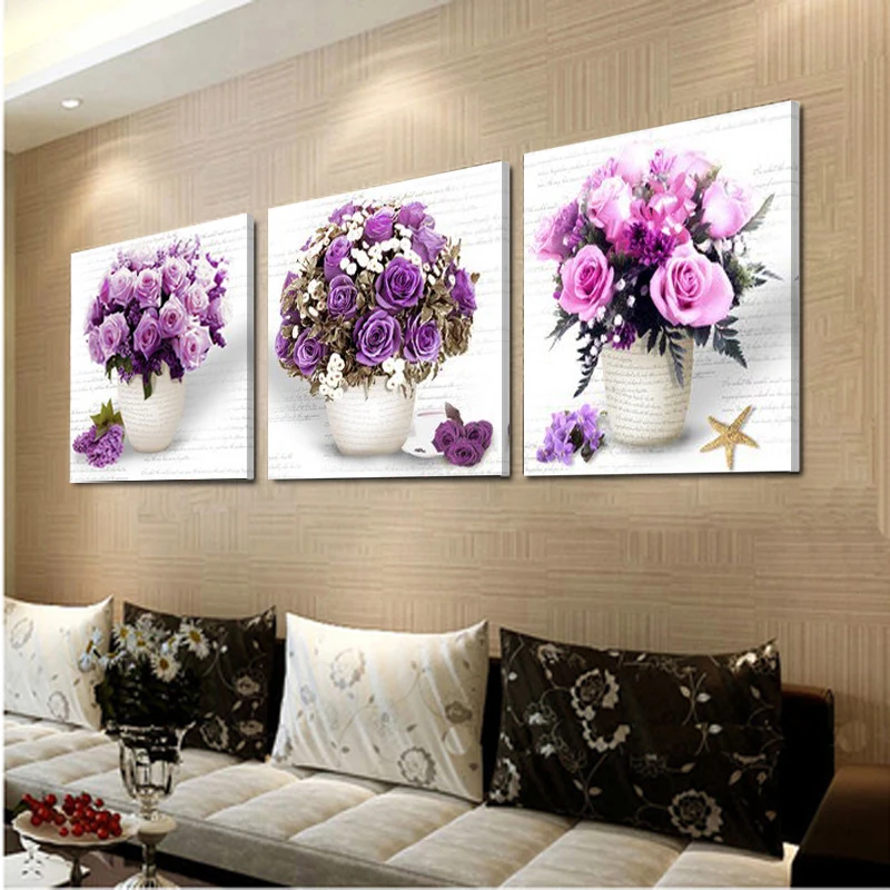 

Wall Poster Purple Flower Canvas Painting Wall Pictures for Living Room Wall Art Canvas Prints Pop Art Modern Home Decor
