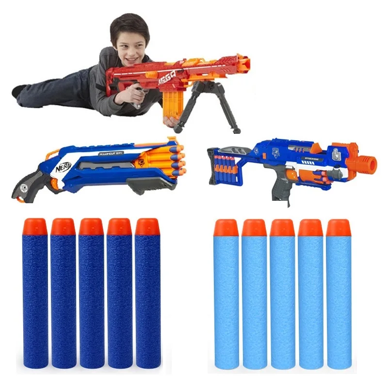 

500pcs Foam Refill Bullets Dart For Elite Rampage Retaliator Series Blasters Refill Clip Darts Electric Toy Gun Soft Bullets