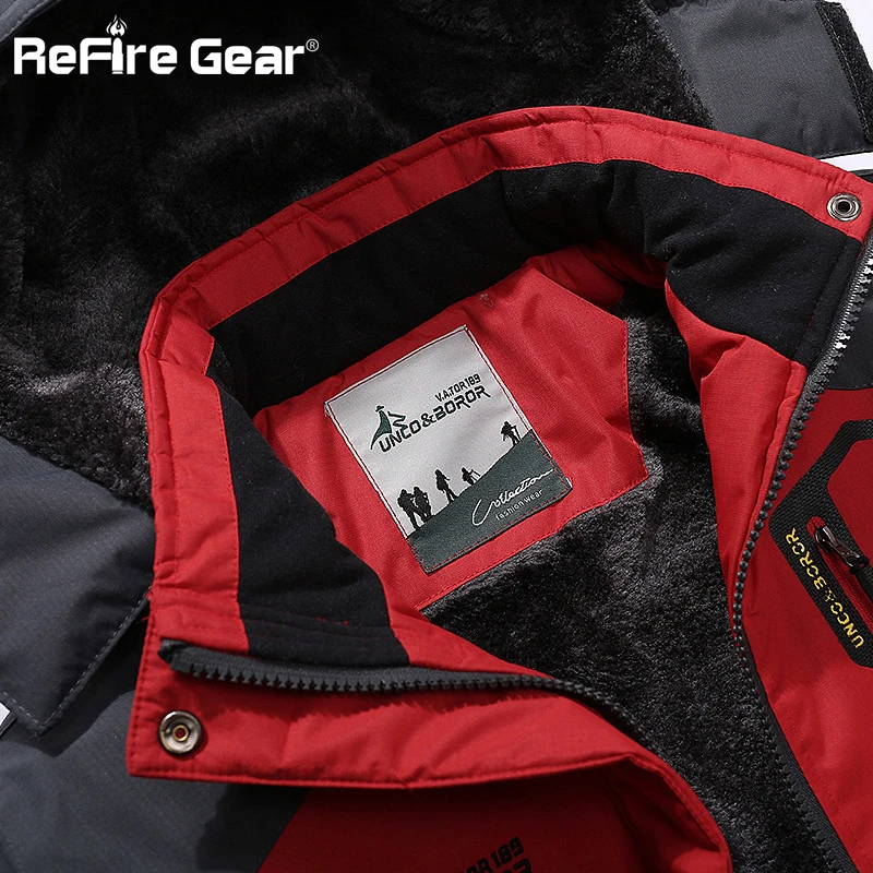 Refire gear зимняя теплая водонепроницаемая ветровка мужская Толстая флисовая верхняя одежда парка ветрозащитная одежда пальто с капюшоном в стиле милитари