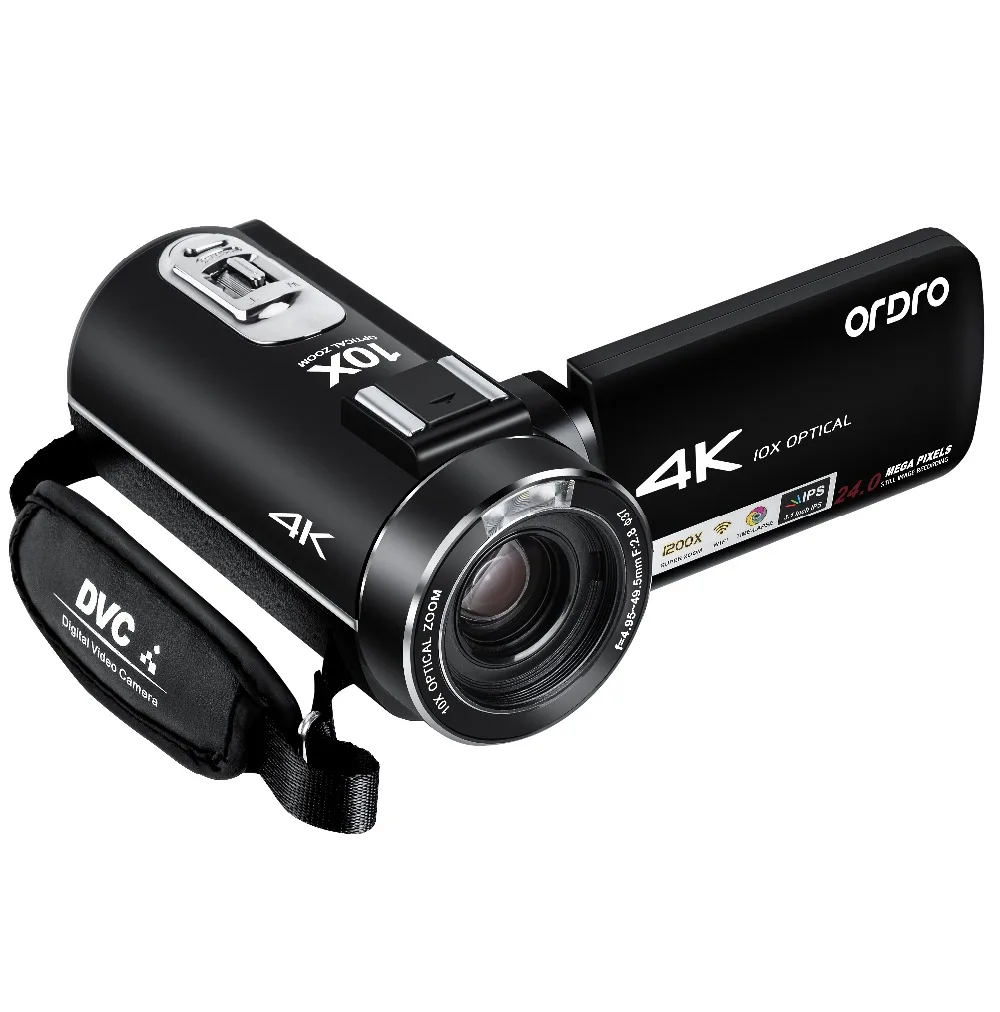 Ordro AC7 4K UHD цифровые видеокамеры FHD 24MP 120X цифровой зум 10X оптический WiFi ips сенсорный