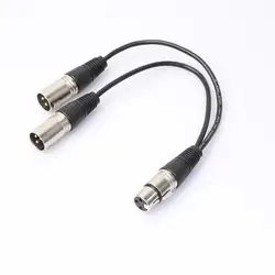 Новый 3Pin XLR Женский Джек двойной 2 штекер Y SPLITTER кабель адаптер 1 FT Cord JL.11