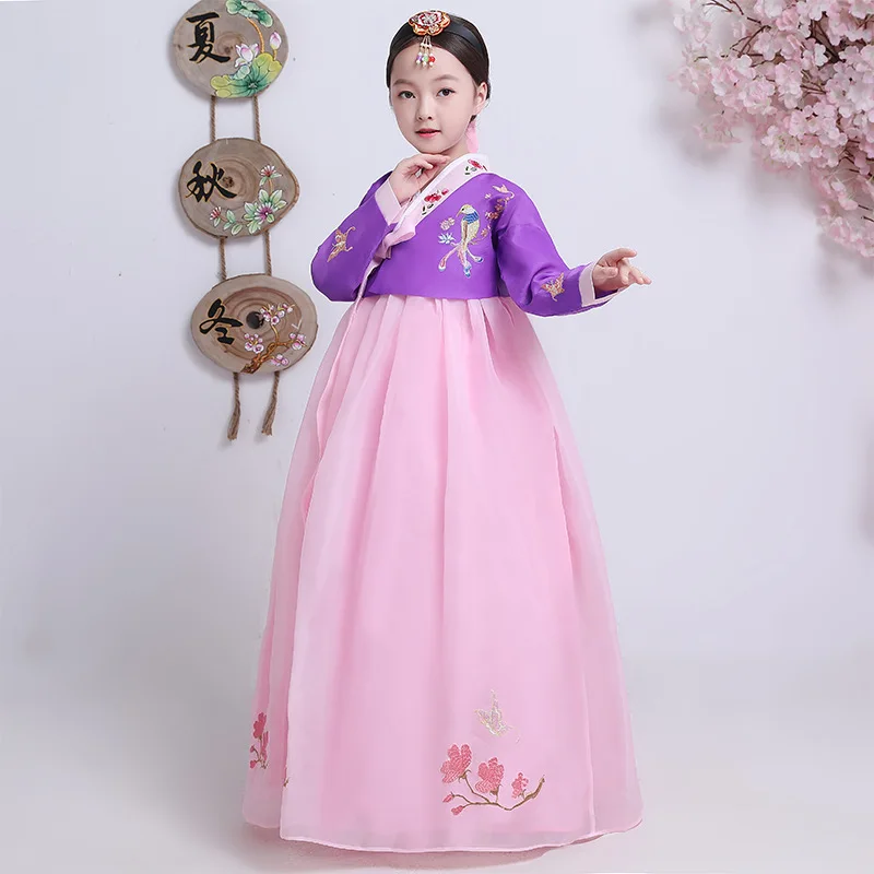 

Child Korean Hanbok Costume Girl National Dance Performance Dress South Korean Vintage Orient Minority Hanbok Cosplay Clothing