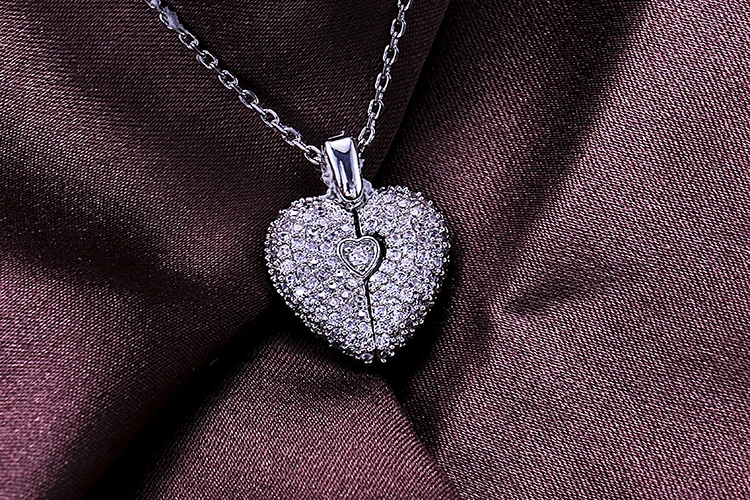 YANMEI двойное сердце любовь и угол крыло кулон ожерелье AAA кубический цирконий колье для женщин YMD1228