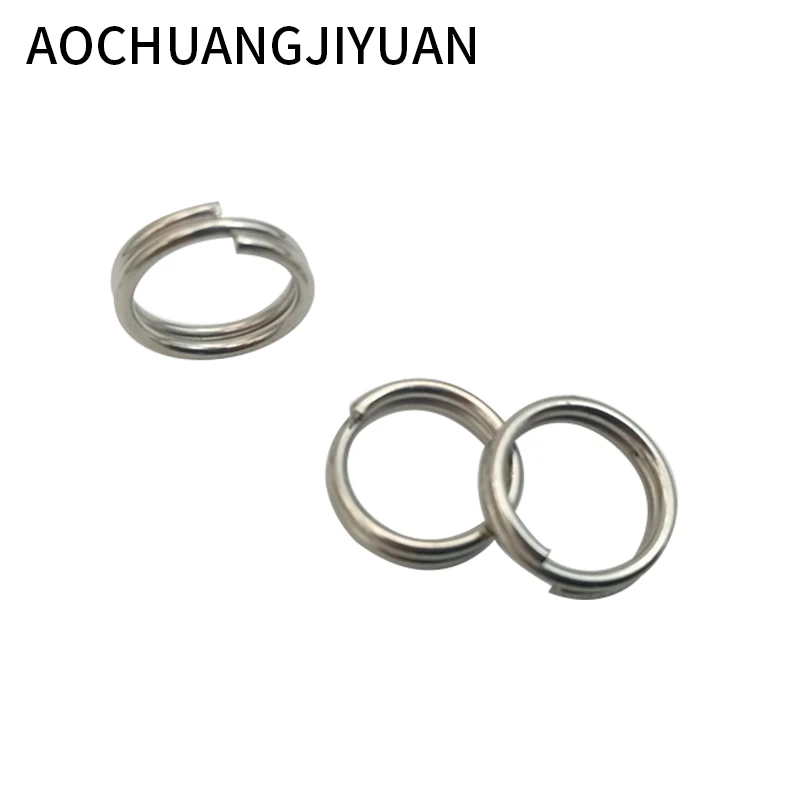 500PCS Heavy Duty Stainless Steel Fishing Split Rings Lure Solid Ring Loop For Blank Crank Bait Connectors Tackle Tool Kit