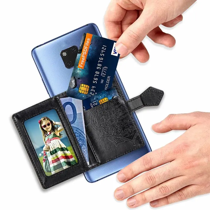 Модный чехол с тисненым цветком для кредитных карт, карманный стикер, держатель для телефона, кошелек для путешествий, кошелек для карт для мужчин