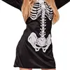 Casual O-Neck Skeleton Print Mini Dress 3