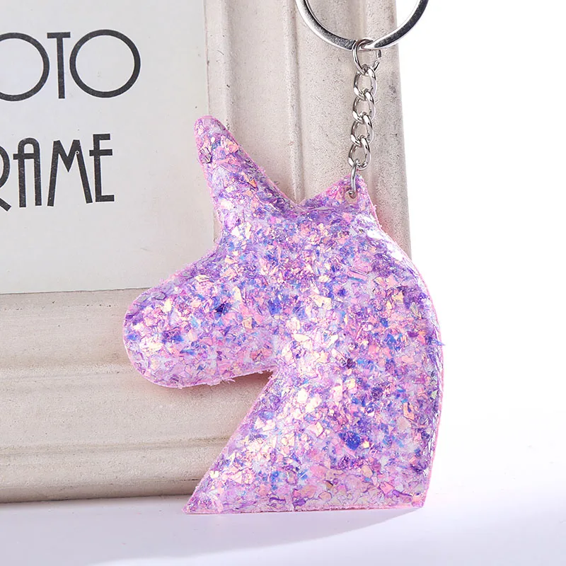 

Sequins Unicorn Shiny Reflective Cartoon Keychain Glitter Animal Keyring for Women Girls Handbag Pendant Car Key Chains Jewelry