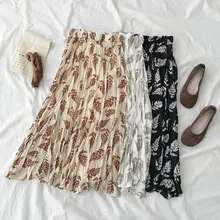 Женская юбка с принтом Лето новые женские корейские плиссированные имперские женские юбки