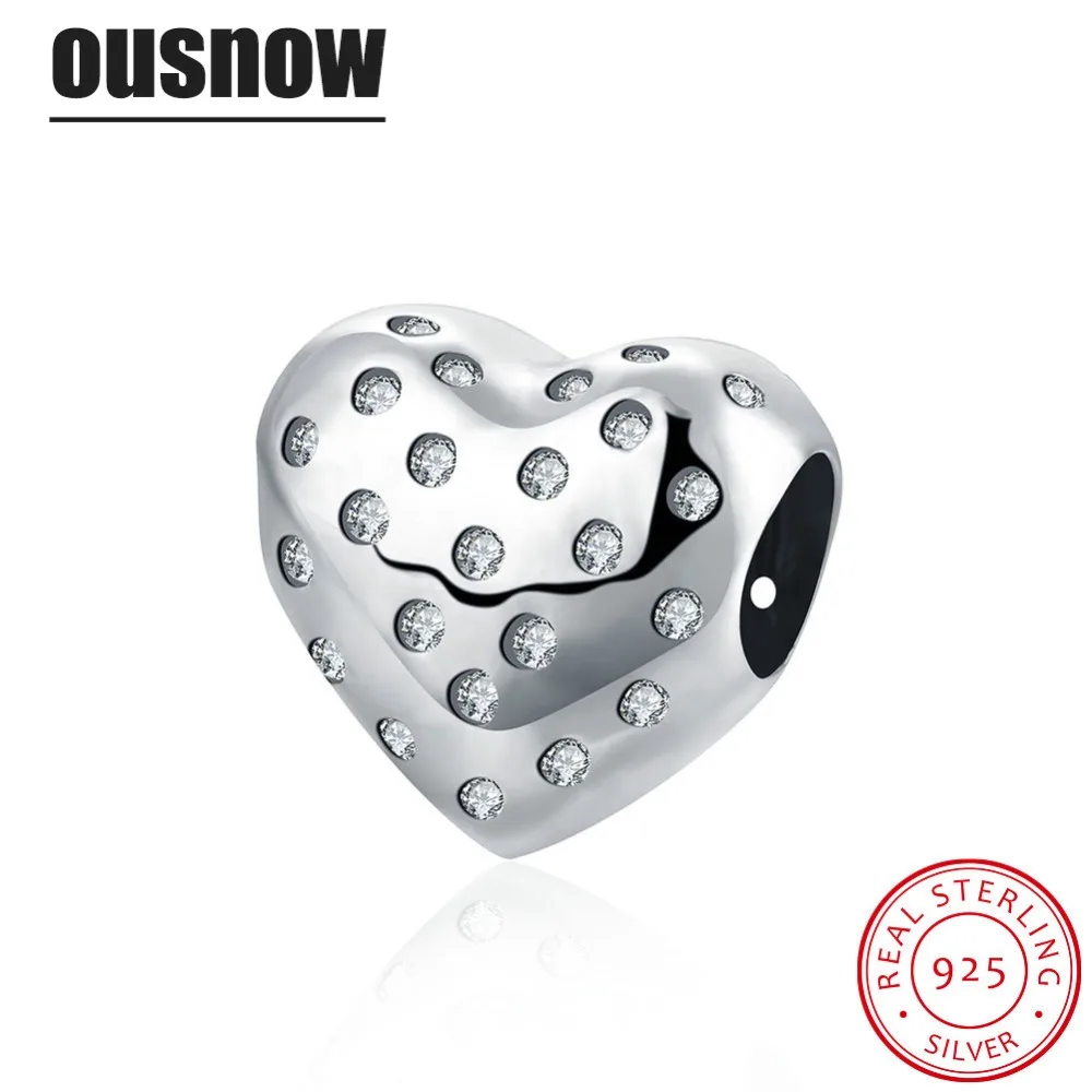 Top 100% 925 sterling silver charm heart-shaped be...