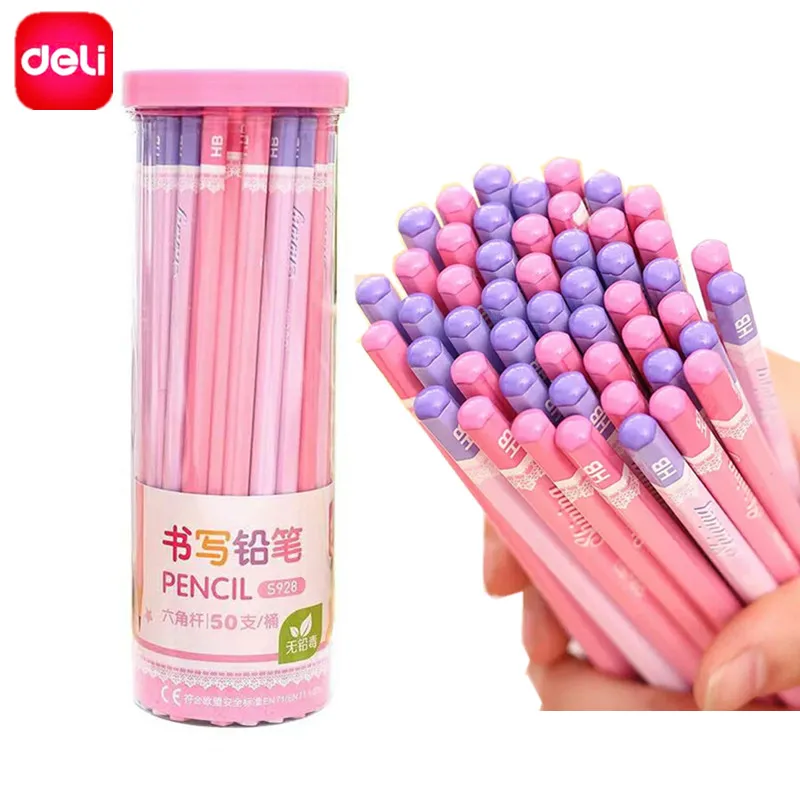 Deli Standard 2B Pencils 50 Pcs/set High Quality Value Set Supplies for