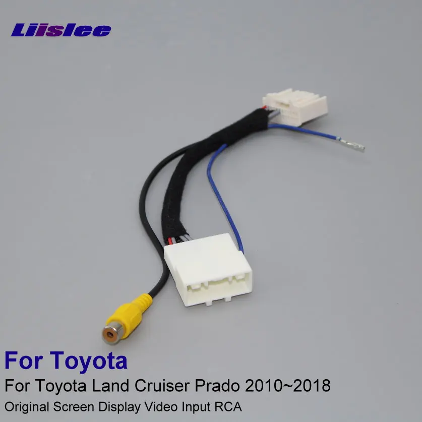 Cena 24 szpilki samochodu przewód przejściowy kabel dla Toyota Land Cruiser Prado 2010 ~ 2018 widok z tyłu aparatu oryginalny wyświetlacz RCA wejścia