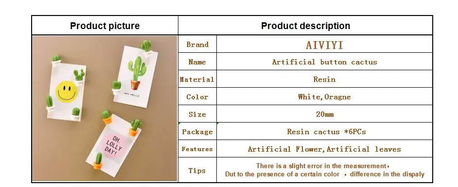 6 шт. искусственный Мультфильм суккулент магнит кнопка кактус холодильник стикер сообщений магнит наклейка игрушка на холодильник домашний декор