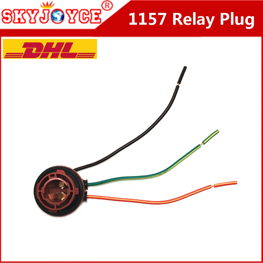 200PCS cable 1157 BAY15D Connector adapter Female Car Light Cable PY215W Automotive Bulb Socket LED Bulbs Wire relay harness (9)