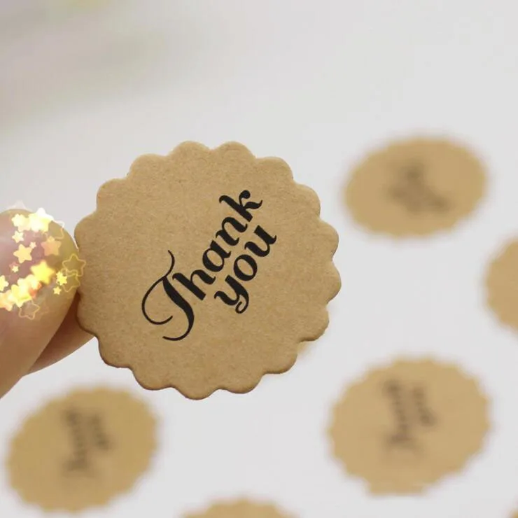 3cm in diameter Small thank you card kraft papercard thank you small