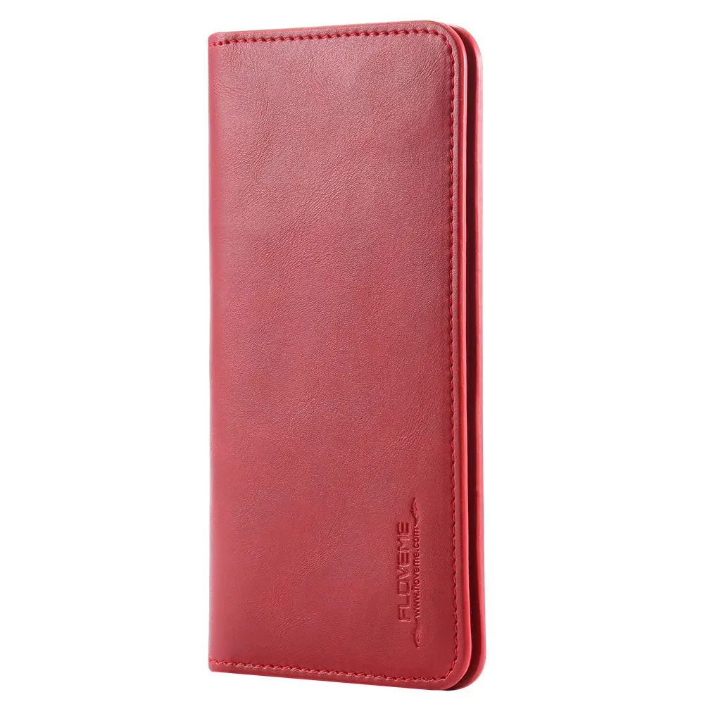 FLOVEME кожаный чехол-Бумажник для телефона samsung Galaxy Note 9 S10 S9 5,5 дюймов чехол s для iPhone 11 Pro XS X 8 7 6 6S Plus чехол для телефона - Цвет: Red