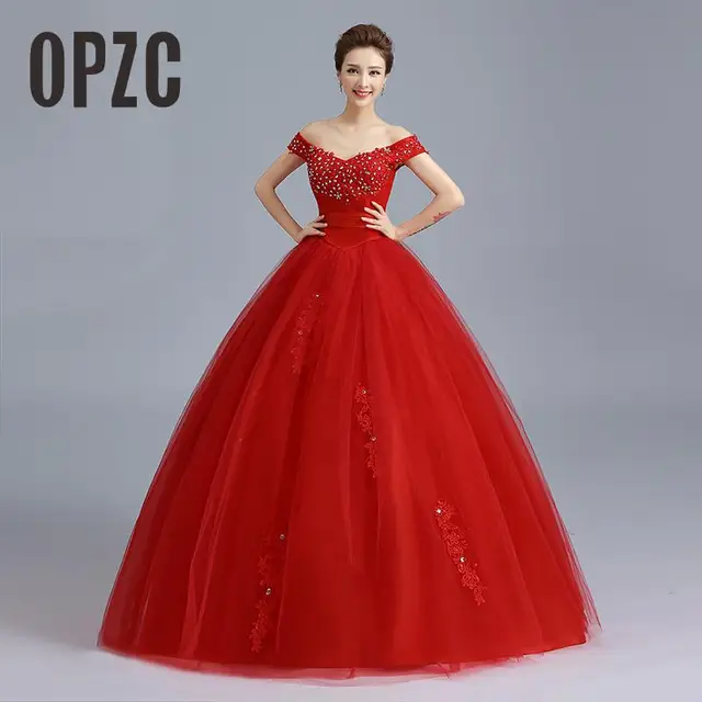vestido de novia con cuello de lazo rojo 2017 nuevos vestidos de