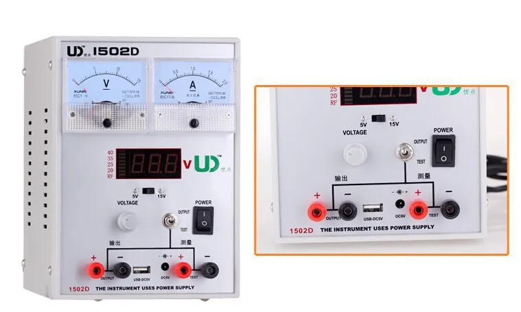 

High Quality 15V 2A Adjustable Digital DC Power Supply 1502D for Mobile Phone Repair Power Test Regulated Power Supply