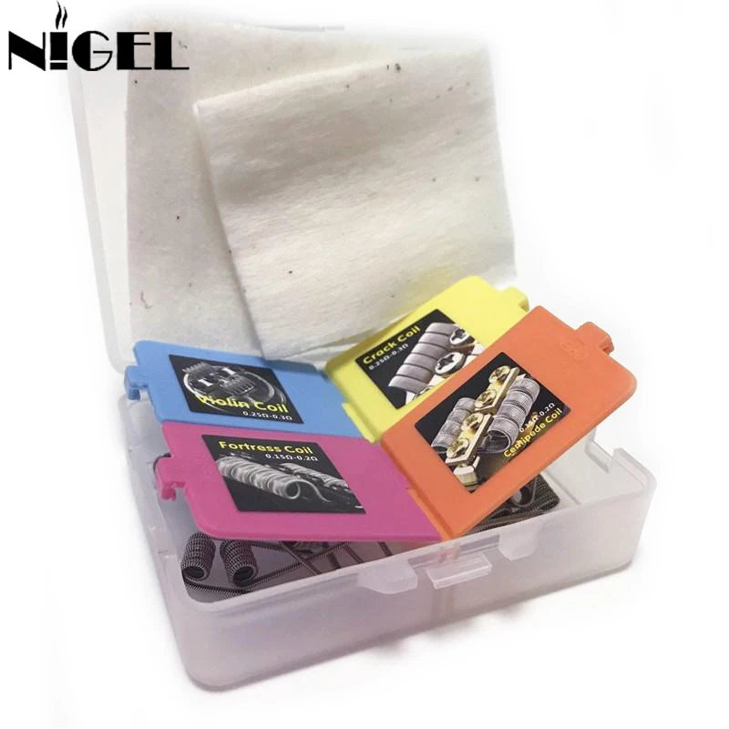 

Nigel 4 in 1 Wire Prebuilt Coils Box kits Fortress Violin Centipede Crack Coil For Vape RDA RTA Atomizer Electronic Cigarette