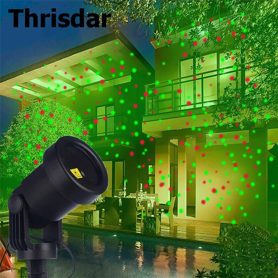 

Thrisdar Outdoor Laser Projector Light Moving Full Sky Star Christmas Garden Red Star Laser Shower Projector Lamps Diso DJ Light