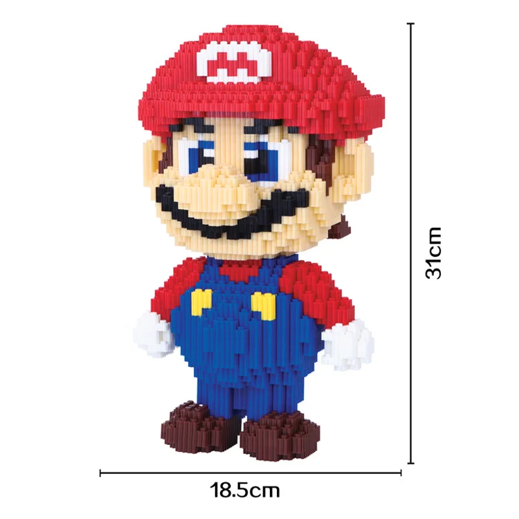 Супер Марио большой размер DIY блоки микро мультфильм DIY строительные игрушки Juguetes 3D аукциона фигурки Луиджи детские подарки 8001-8002 - Цвет: 8001