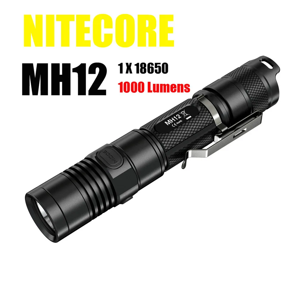Nitecore MH12 тактический фонарь Cree XM L2 1000 Люмен USB зарядка поиск поход ручной свет|hand