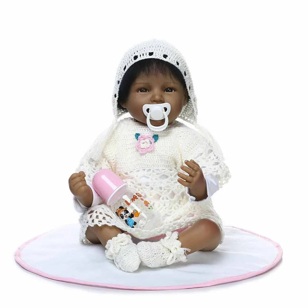 

NPK 22 Inch Lifelike Reborn Newborn Doll Set Silicone Baby Dolls for Kids Playmat Toy Gift AN88