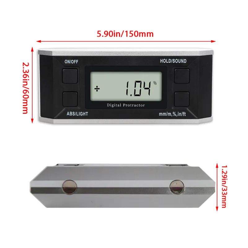 Digital Inclinometer Electronic Goniometers Protractor Level Multifunction 360 Angle Gauge Meter Measuring Leveling Tools  (4)