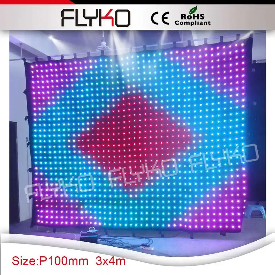 Chinese Sexy Video Free Shipping Flyko P10 3*4m Led Video Curtain ,dmx  Curtain With Controller, Led Curtains For Sale - Stage Lighting Effect -  AliExpress