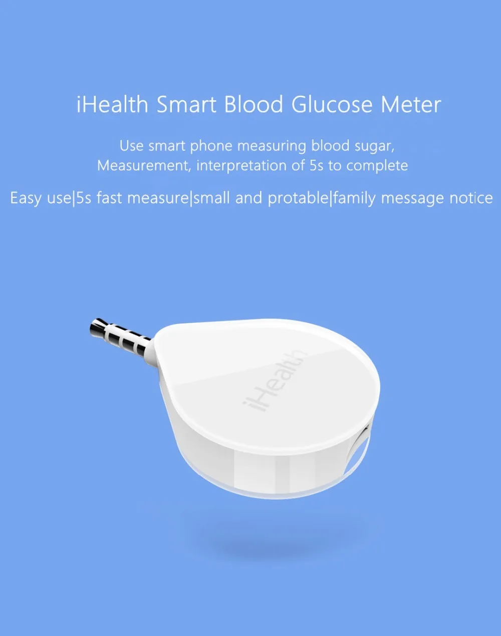 Xiaomi Mijia Ihealth умный измеритель уровня глюкозы в крови Bg1 для обнаружения диабетического сахара с тестовыми полосками Lancets иглы для сбора крови