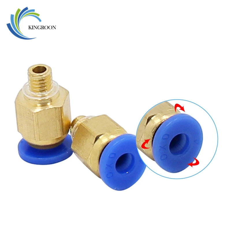 2pcs PC4 M5 Pneumatic Connector Straight Brass Air Fittings For Hotend