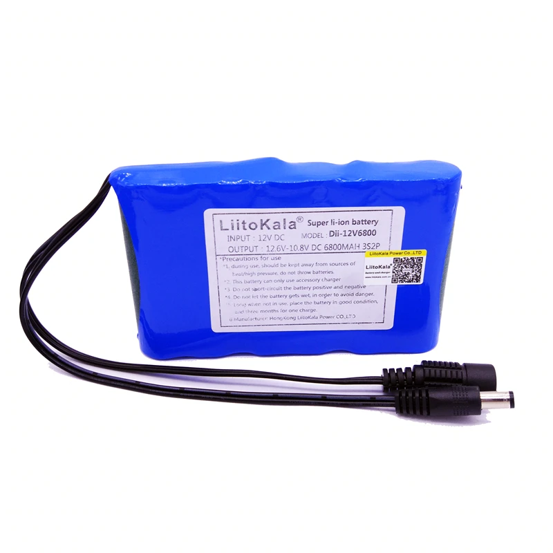 HK LiitoKala 12V 2200mah 3000mAh 6800mah 9800mah 10ah 18650 Li lon DC Супер аккумуляторная