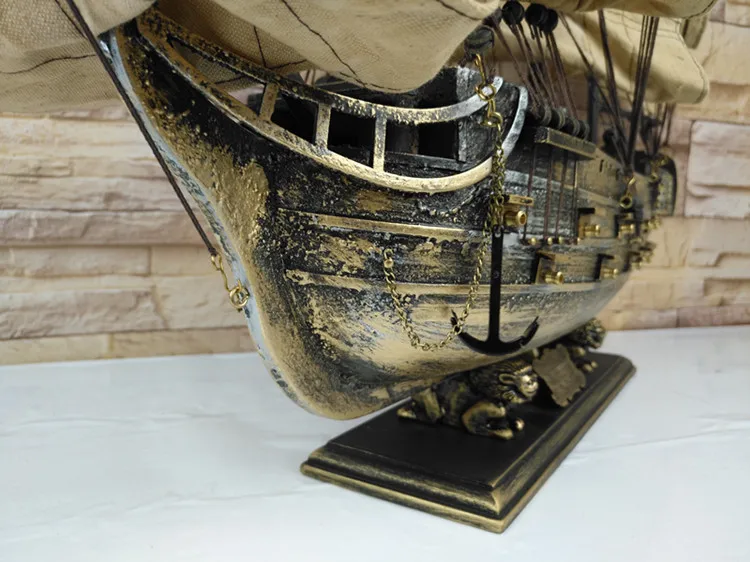 Креативная Парусная модель из цельного дерева, имитационная модель пиратского корабля, креативные домашние ремесла, украшения, подарки, украшения