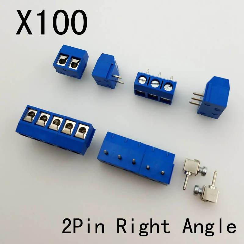 Заводская Продажа 100 шт 2pin PCB винт Teminal блок RD301R-5.0-2P правый угол 5 0 мм Шаг клеммный |