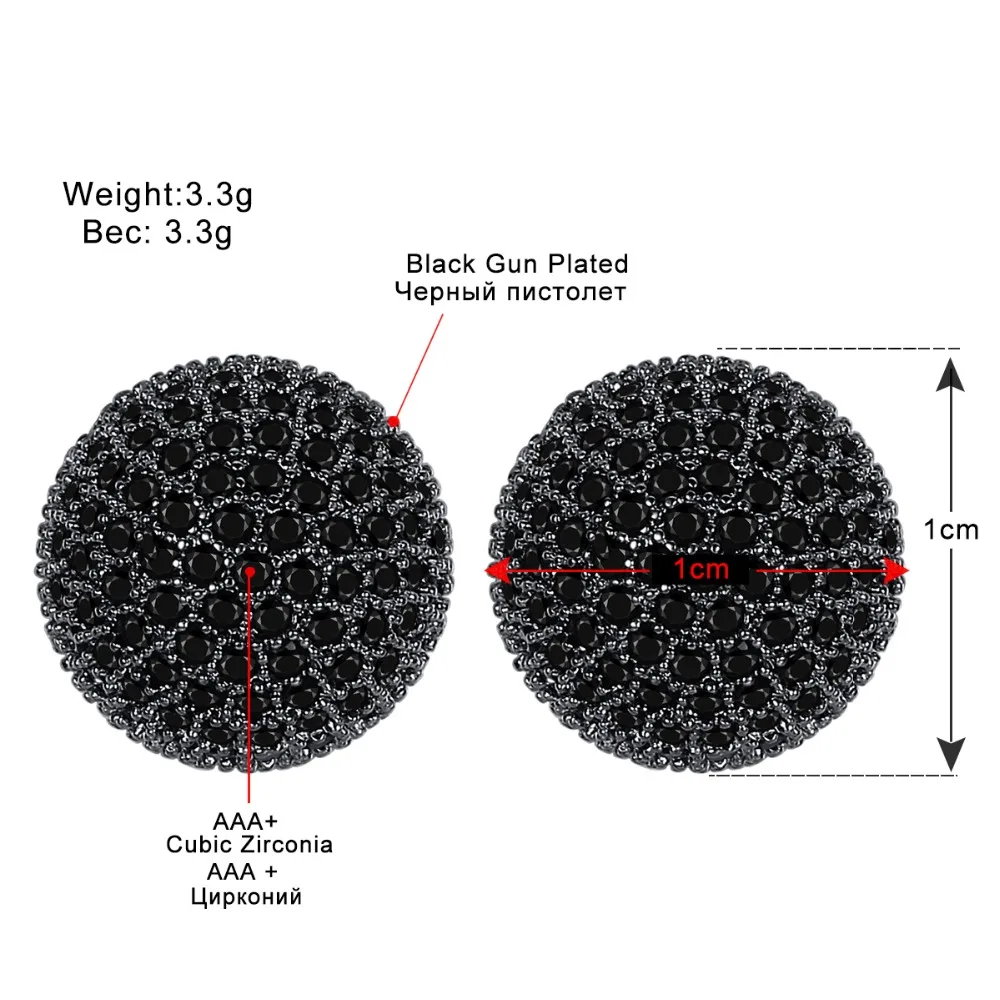 Mecresh AAA CZ милые черные круглые серьги-гвоздики для женщин, винтажные маленькие Бальные модные серьги для вечеринки, выпускного вечера, рождественское ювелирное изделие EH1096