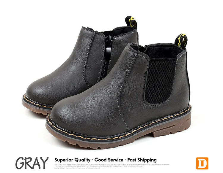 2018 Children Martin Boots Classic Style Plush Kids Boots Snow Pu Leather Warm Winter Shoes Rubber Falt Boys Girls Boots 569 (4)