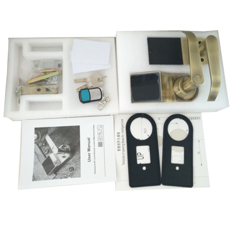  Smart Electronic Door Lock Digital Keypad Remote Control Password 2 Cards2 Keys Touch Screen Lock D - 32885832992