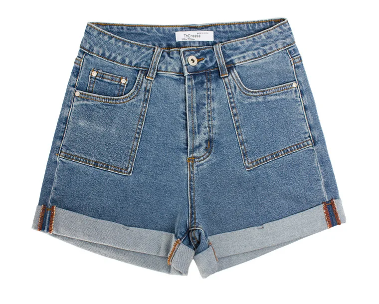 LOGAMI High Waist Summer Sexy Denim Shorts Women Pocket Button Slim Short Jeans Women'S Casual Shorts Plus Size 4XL