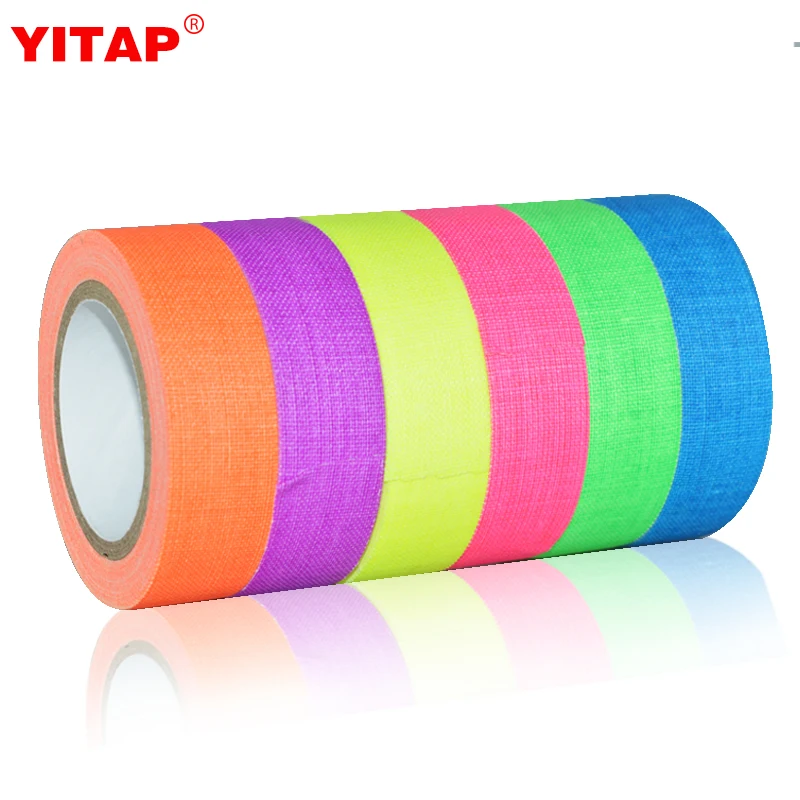 6roll 5m*15mm Various Color Fluorescent Adhesive Cloth Reactive UV
