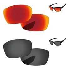 Черный и огненно-красный 2 пары Поляризованные замены линзы для Юпитер квадратные солнечные очки Frame UVA и UVB Защита